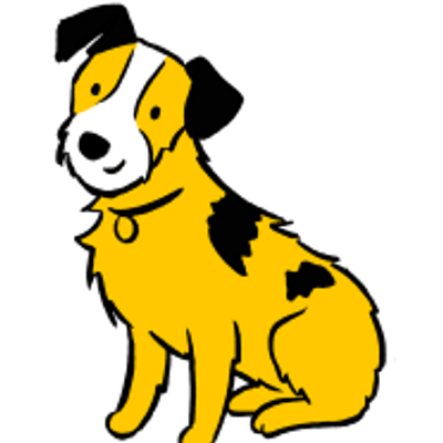 Illustration of terrier type dog looking at reader