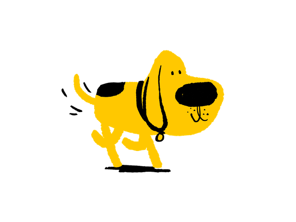 Yellow Dog Cartoon Running