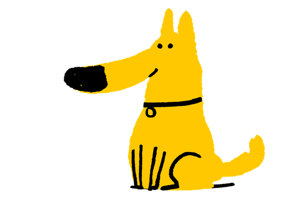Smiling Yellow Dog Cartoon