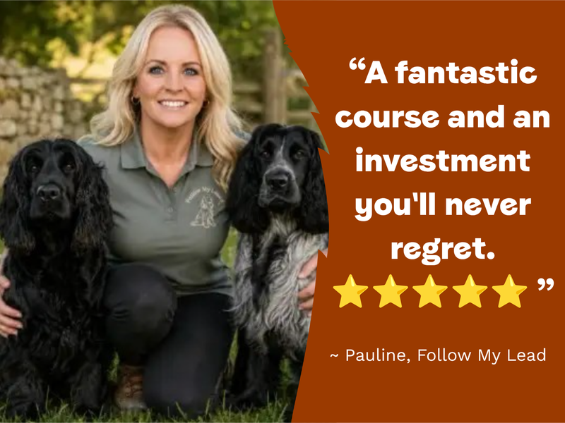 An image of a previous learner with a quote "A fantastic course and an investment you'll never regret" ~ Pauline, Follow My Lead