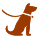 Brown dog on a lead sitting icon